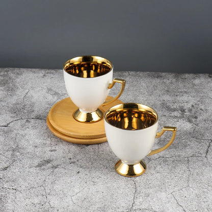 2pcs/set Turkish Coffee Cups Set Of 2 Ceramics Cup Of Coffee Creative Gifts Relief Teacup And Saucer Set Retro 90ml Gobelet