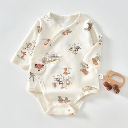 Ircomll 2-teiliger Frühlings- und Herbst-Body für Neugeborene, Baumwolle, langärmelig, Kleidung, Säuglingskleidung, Pyjama, Overalls für Mädchen und Jungen, 0–6 Monate