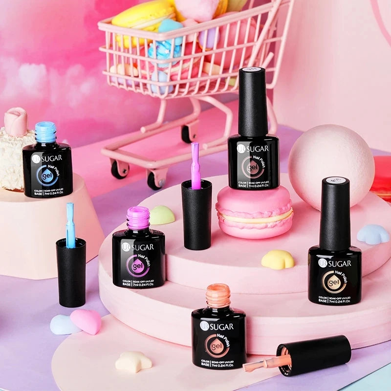 UR SUGAR 7/7.5ml Summer Blue Silver Gel Nail Polish Semi Permanent High Quality Soak Off UV LED Varnishes Nails Art Manicure.