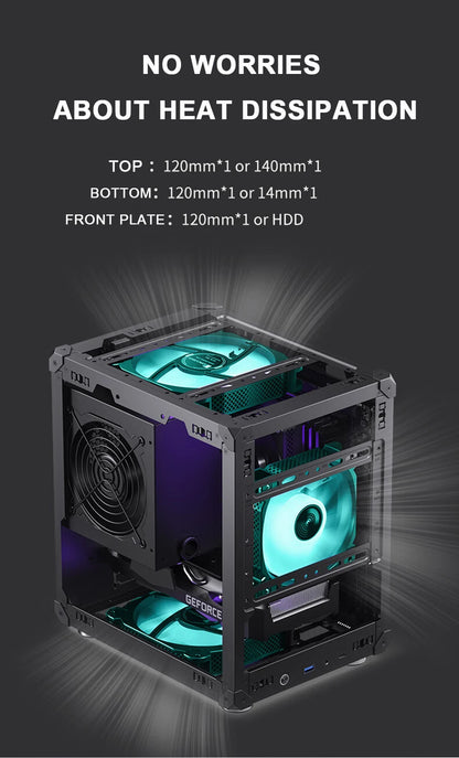 Jonsbo C6-ITX Handle Case MATX ITX MESH Boards Type-c ATX Power Supply Desktop Game Office Small Cooling Computer C6 Chassis.