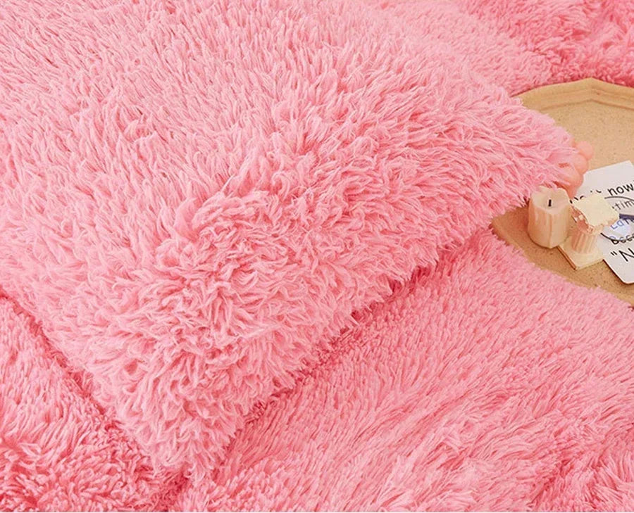 3/4PCS Luxurious Plush Duvet Cover Set – Cozy & Soft Bedding, Perfect for Bedroom Comfort, Ideal for Guest Rooms and Dorm Aesth.