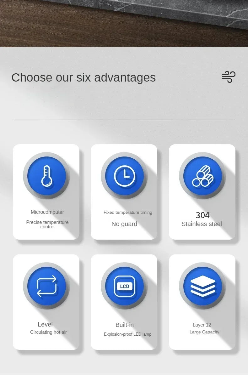 Food Dehydrator Home Fruit Digital Temperature Air Dryer Vegetable  Meat Medicinal Materials Smart Commercial Food Dehydrator.