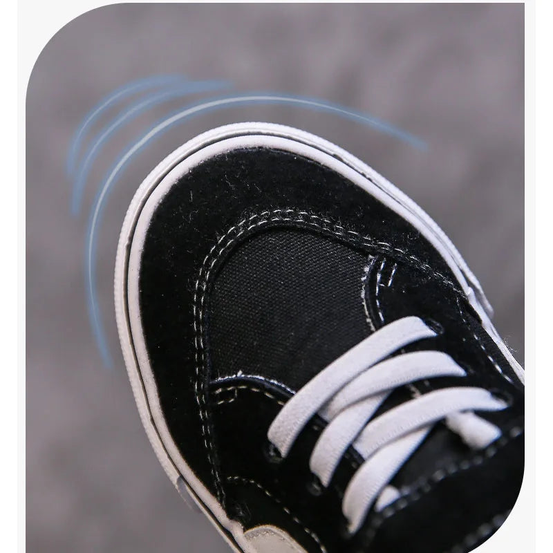 Children's Canvas Shoes Boys Board Shoes New Net Red Low Gang Middle and Large Children Baby Girls Board Shoes Parent-Child Shoe.