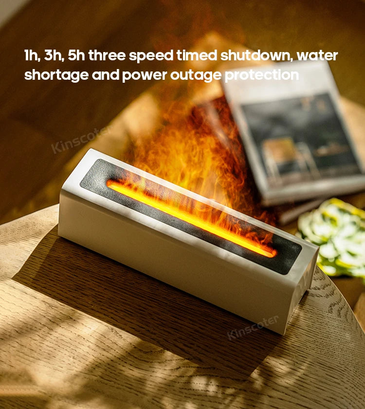 KINSCOTER Realistic Colorful Flame Aromatherapy Diffuser Aroma Essential Oil 150ml USB Air Humidifie Purifier Air Freshener.