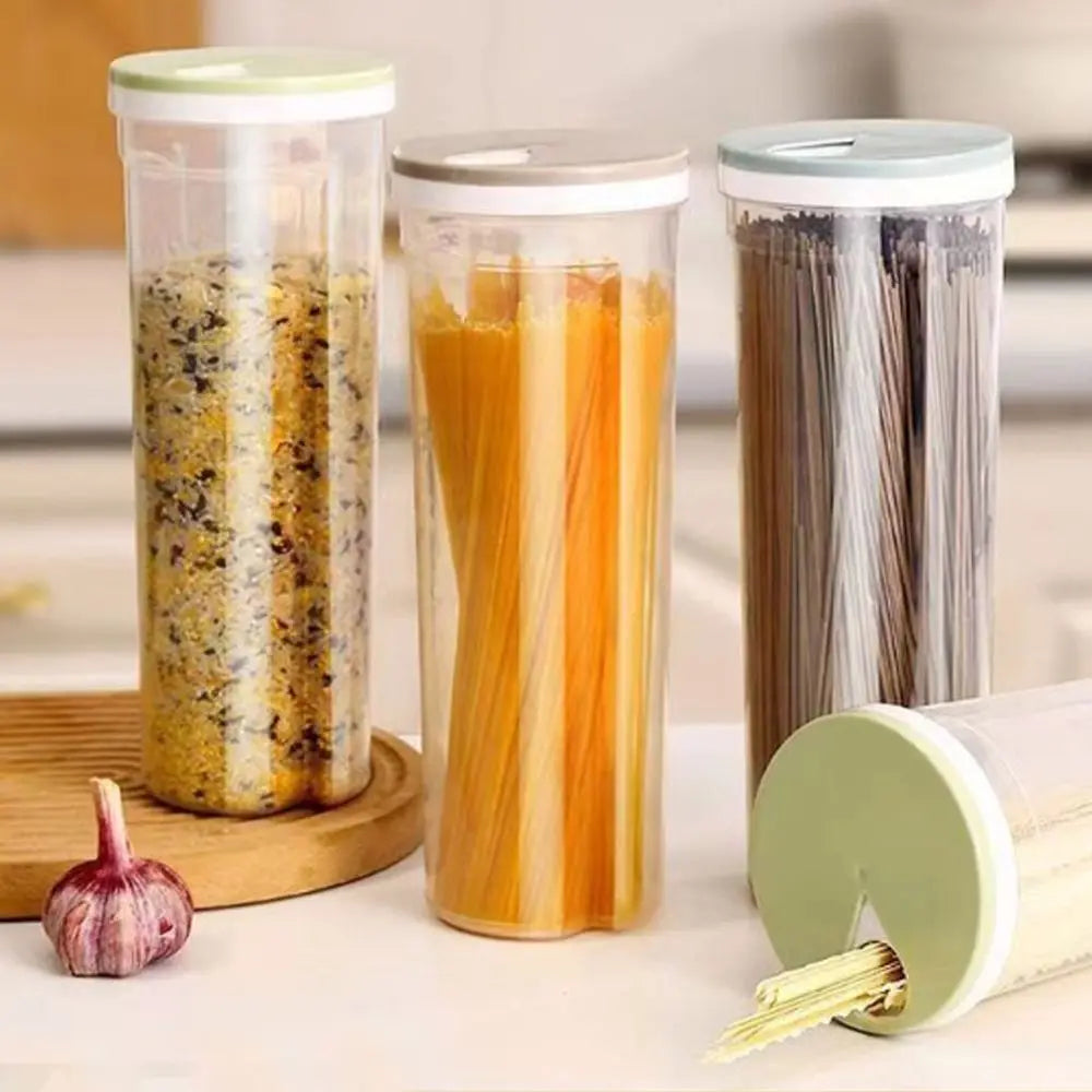 Large Capacity Noodle Container Convenient To Use Grain Storage Box Sealed Cans Transparent Moistureproof.