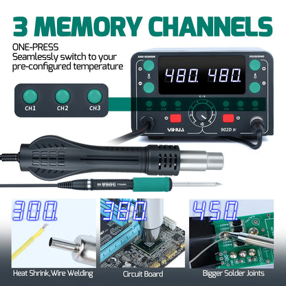 YIHUA T12 Lötkolben Station Kit Schnelle Heizung Schweißen Für SMD PCB Reparatur Werkzeuge Elektronische Auto-schlaf Hor Air rework Station