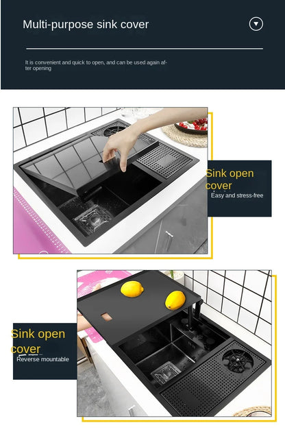 55 cm x 45 cm Küchenspüle Nano 304 Edelstahl Gemüsewaschbecken Einzelwaschbecken Waschbecken Waschbecken Verstellbarer Klapphahn