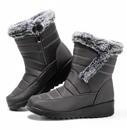 Women's Boots Super Warm Fur Botas Mujer 2025 Snow Boots Low Heels Winter Shoes Woman Black Rubber Winter Boots Women Footwear.