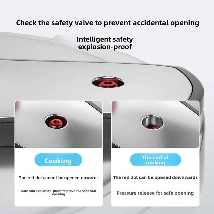 304 Stainless Steel Pressure Cooker Large Capacity Thickened Anti Explosion Induction Cooker 100Kpa Dual Adjustment.