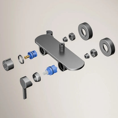 Four Ways Water Outlet Shower System Rainlfall Pressurized Sunflower Shower Set Wall Mounted Hot Cold Bathroom Shower Faucet Set