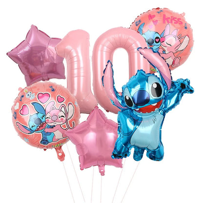 Disney Stitch Geburtstagsparty-Luftballons, Lilo & Stitch-Ballon-Sets, Babyparty für Kinder, Geburtstagsparty-Dekorationen, Zubehör, Geschenke