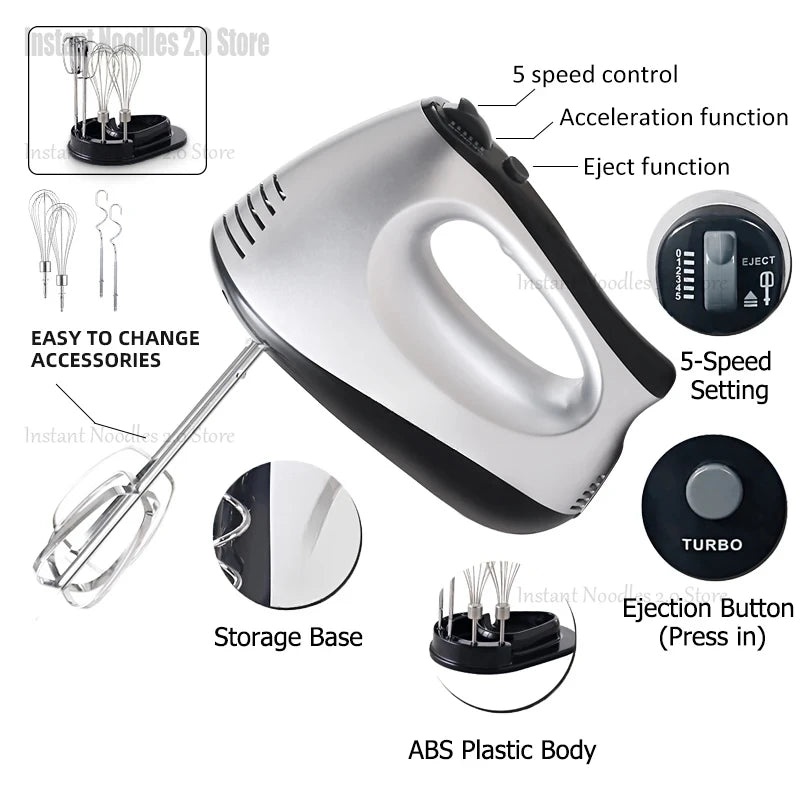 Hand Mixer 220V Blender 300W Electric Food Processor 3 in 1 Mixer Kitchen Appliances Machine Mixer for Baking.