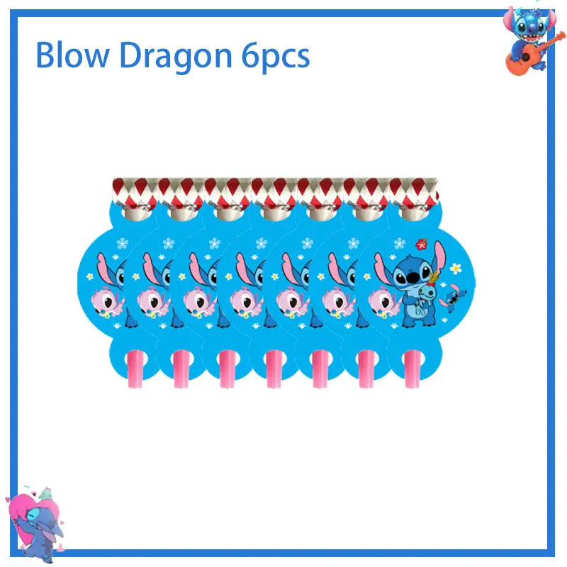 Disney Stich Geburtstag Party Dekorationen Blau Thema Geschirr Tischdecke Banner Hängende Spirale Für Kinder Event Liefert.