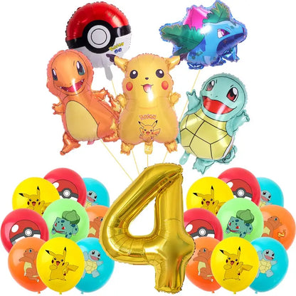 Pokemon Thema Geburtstag Party Dekoration Lieferungen Cartoon Pokemon Gehen Geschirr Tassen Teller Pikachu Ballon Für Baby Dusche Gefälligkeiten