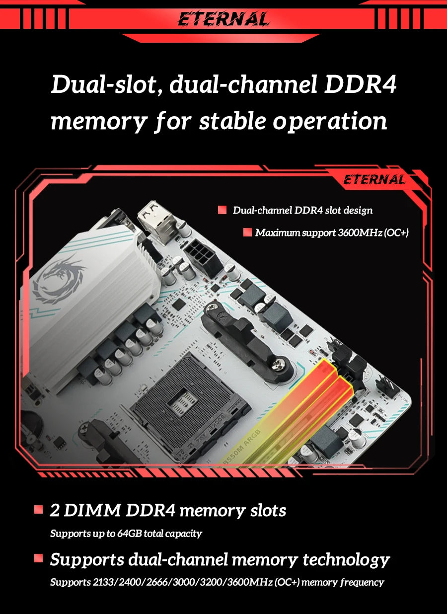 SOYO AMD B550M Gaming Motherboard USB3.1 M.2 Nvme Sata3 DDR4 Dual Channel Supports RYZEN R3 R5 R7 3000 4000 5000 CPU AM4 Socket.