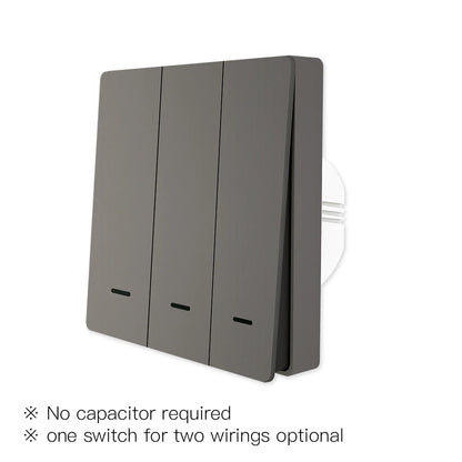 MOES Smart Lichtschalter Tuya ZigBee Kein Neutralleiter Kein Kondensator erforderlich Smart Life 2/3-Wege Funktioniert mit Alexa Google Home 2mqtt