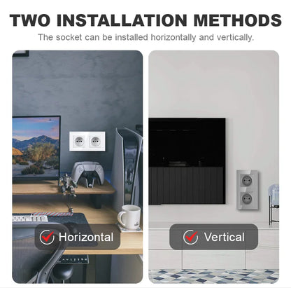 Nywp Französisch standard stecker, glas wallboard, Französisch netzteil, 16a 220V erdung buchse, kind schutz tür.