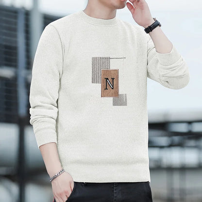 Men's Fleece Lined Pullovers Fashion Sweaters Autumn Winter Jumpers Fashion New Jersey Men's Clothes