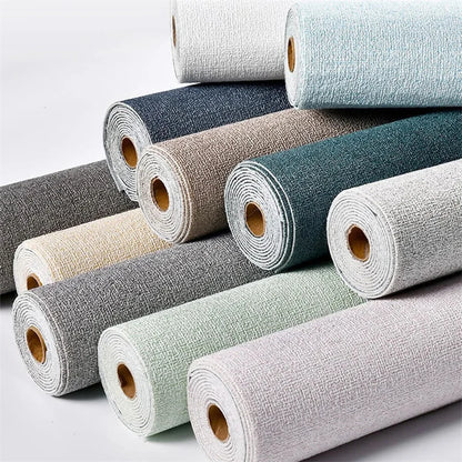 Leinen 3D Schaum Selbstklebende PVC Einfarbig Verdickte Wasserdichte Hintergrund Wand Renovierung Tapete Wand Aufkleber Wohnkultur
