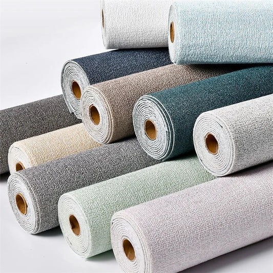 Leinen 3D Schaum Selbstklebende PVC Einfarbig Verdickte Wasserdichte Hintergrund Wand Renovierung Tapete Wand Aufkleber Wohnkultur