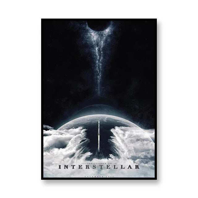 Interstellar Movie Poster Astronaut Outer Space Canvas Wall Art Print Mural Home Decor Movie Lover Gift Unframed