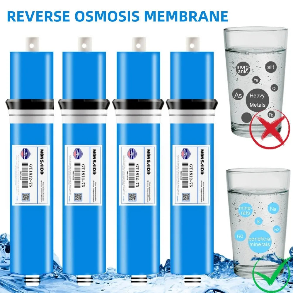 Water Purifier Reverse Osmosis Membrane Kitchen Direct Drinking Water Reverse Osmosis Universal Filter Cartridge 50/75/100/150G