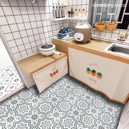 1pc/10pcs Floor Tile Sticker Self Adhesive Floor Sticker Vinyl Non-slip Floor Tile Sticker Wall Sticker Waterproof 20cm x 20cm