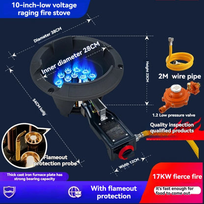 Low-pressure Fierce Fire Stove Single Commercial Gas Stove with Flameout Protection Liquefied Gas Stove Low-pressure.