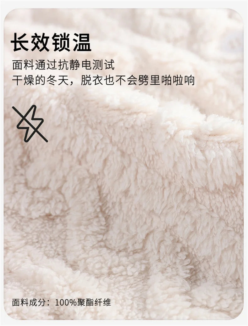 Winter Women Warm Fashion Pajama Sets Sweet   Elegant French Style Girlish Leisure Thicken Flannel Comfort Pajamas.