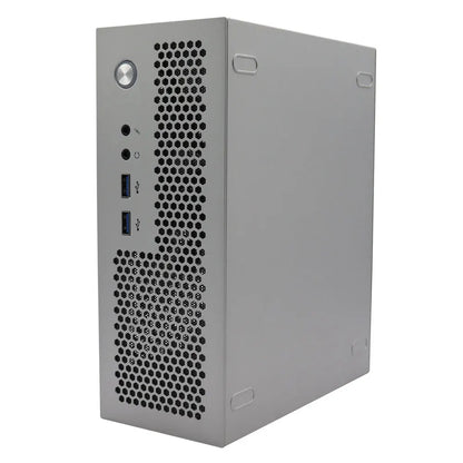 HTPC Computer Case Mini ITX Gaming PC Chassis Desktop Chassis USB3.0 Computer Case Home Computer Case Black and Silver.