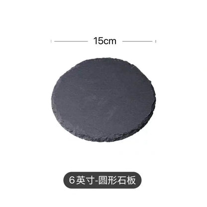 Japanese And Korean Style SLATE Plate Dessert Sushi Flat Western Food Black SLATE Plate Tableware