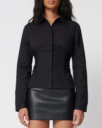 Kylie same style ~ KHY tie waist shirt slim back bow shirt women.