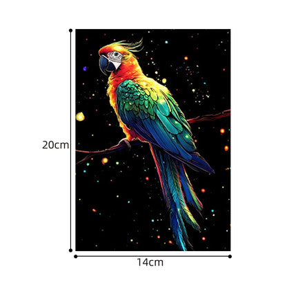 4PCS Glow in Dark Scratch Paper Animals Cards Magic Painting Art with Stylus Stress Relief Drawing Toy DIY Craft Kids Adult Gift.