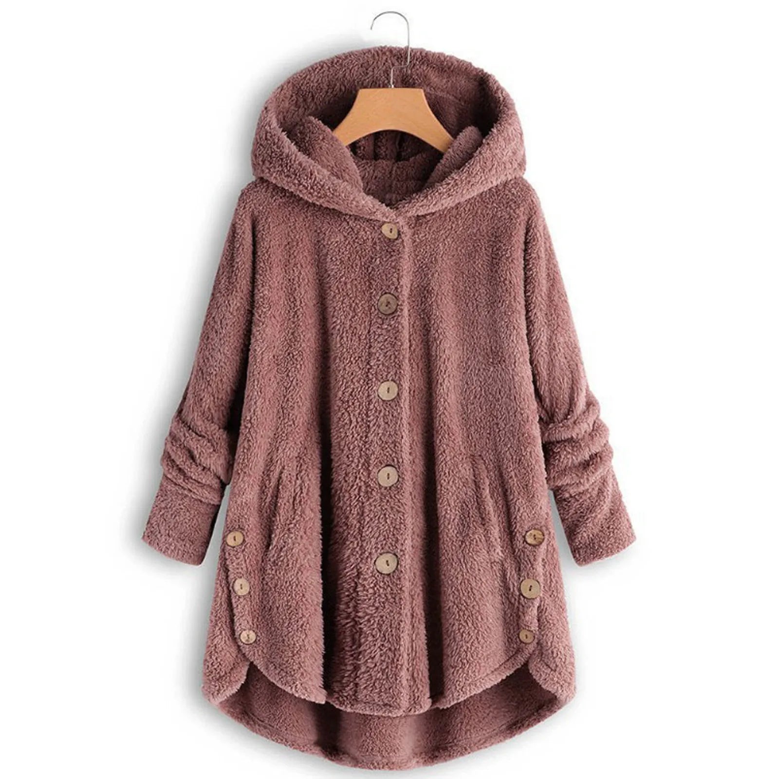 Herbst Wintermantel Frauen warme Teddybär Mantel Woll jacke weibliche Plüsch mantel Kapuzen jacke neue Damen mäntel einfarbige Jacke.