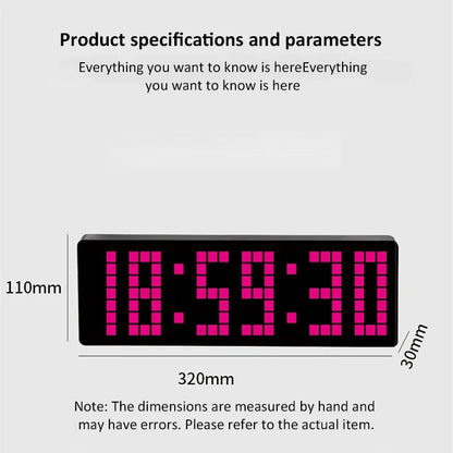 13 Zoll Pixel Digital Wanduhr Timer Positiv/Countdown/Stoppuhr Tischuhr mit Fernbedienung 12/24 Stunden LED Elektronische Uhren