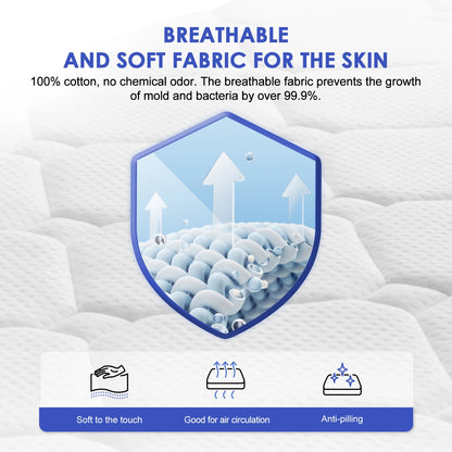 Daccormax 22 cm dicke Federkernmatratze, in mehreren Größen erhältlich, 7 Zonen ergonomisches Design, inklusive Spannbettlaken