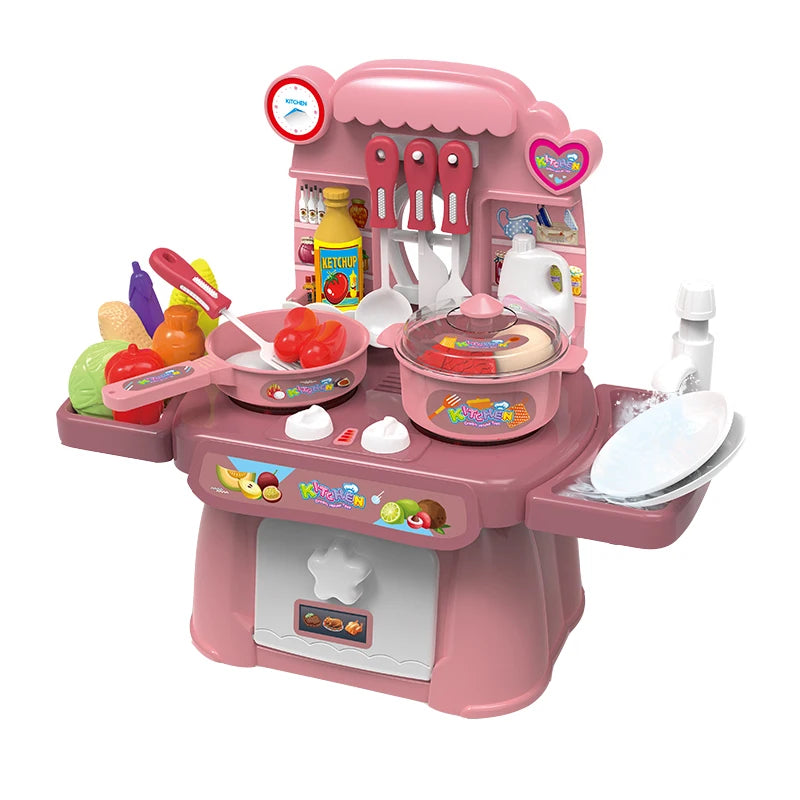 Simulated Kitchen Toys Kitchenware Lighting and Sounds Cooking Game Set Children Fun Educational Toy Educational Toys Boys Girls.