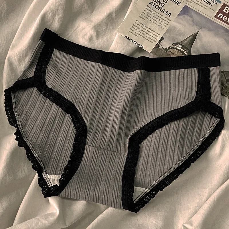 3Pcs/Set Cotton Panties Mid-Waist Women's Underwear Female Breathable Underpants Girls Solid Color Briefs Short Sexy Lingerie.