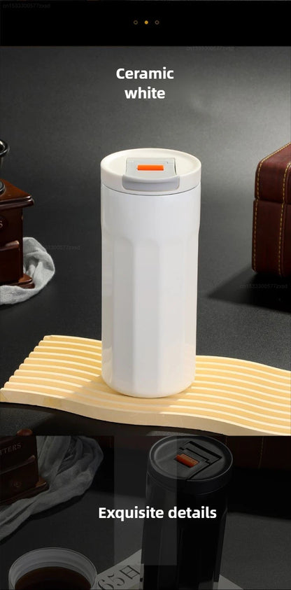 New Xiaomi Ceramic Coating Coffee Mug Stainless Steel Insulated Mug High-value Girls Cup Portable Walking Mug for Home School.
