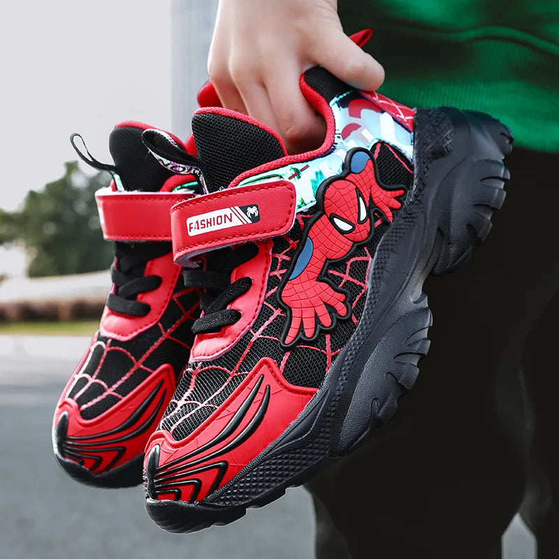 Disney Kids Sneakers Boys Tennis Shoes Comfortable Mesh Shoes Lightweight Outdoor Children's Sports Walking Black Blue Shoes.