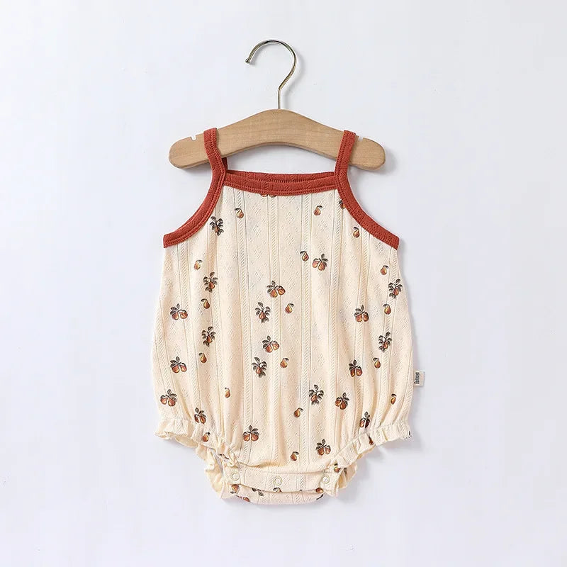 0-24m Neugeborenes Kind Baby Stram pler Mädchen Jungen Sommerkleid ung ärmel los schulter frei Overall niedlichen süßen Bodysuit Outfit.