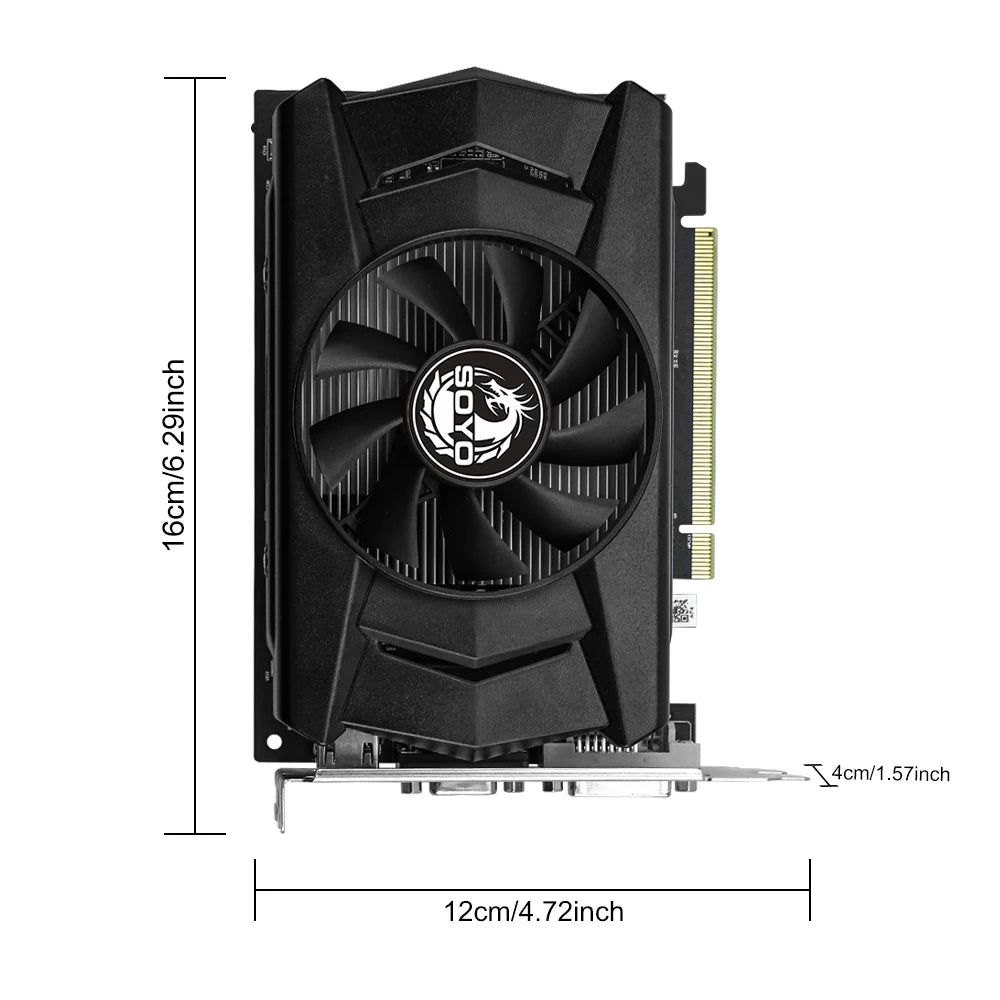 SOYO Graphics Cards R7 350 4G DDR5 128bit HDMI compatibility+DP+DVI For Desktop Gaming Computer Components GPU Video Card.