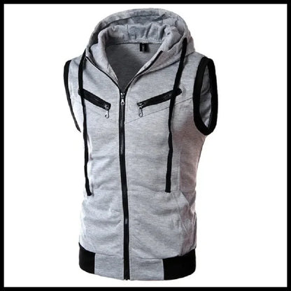 2025 New Fashion Zipper Cardigan Sweater Mens Sleeveless Hooded Vest Jacket Plus Size S-4XL Streetwear Vest Hoodies.