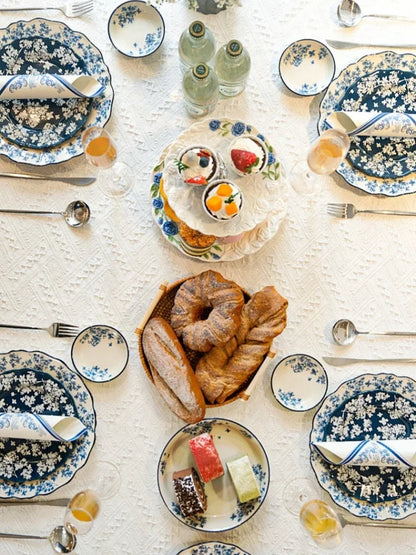 Chinese Style Ceramic Bowls Plates Retro Tableware Ramen Bowl Steak Dish Dessert Salad Plate Party Household Dinnerware Decor.