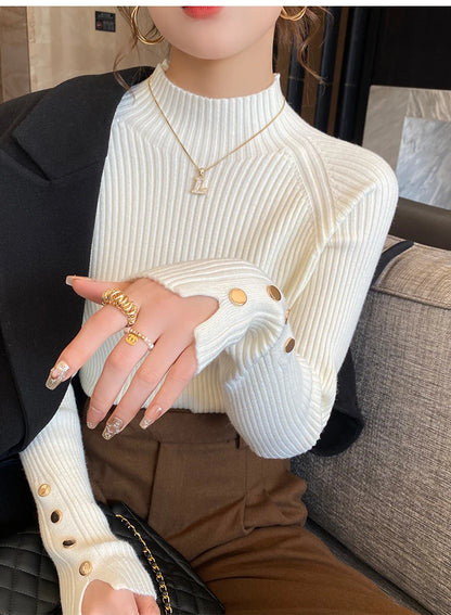 Herbst Winter Pullover Frauen Pullover Langarm Tops Kleidung Schlank Stricken Weiche Jumper Streetwear Taste Rollkragenpullover.