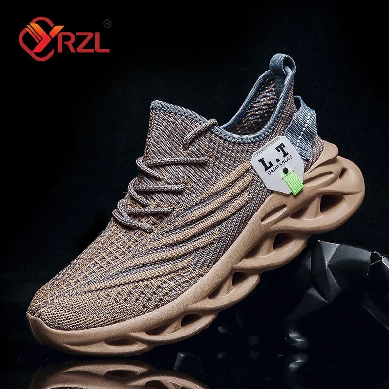 YRZL Men Sports Running Black Jogging Shoes Casual Sneakers Outdoor Breathable Mesh Women Light Shock-absorption Sneakers Men.