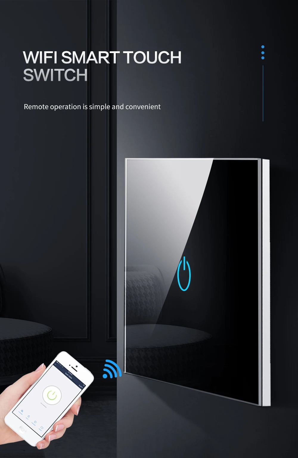 BONDA Smart Switch Alexa RF433 Keine neutrale Tuya-Steuerung funktioniert mit Google 1/2/3 Gang Smart Life Home Light WiFi Touch Switches 86.