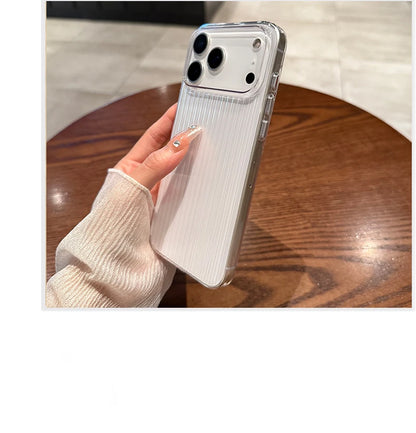 17 Pro Max Luxury Transparent Corrugated Pattern Ultra Thin Case For iPhone 17 Air 16 15 14 Pro Max Plus Shockproof Soft Cover.