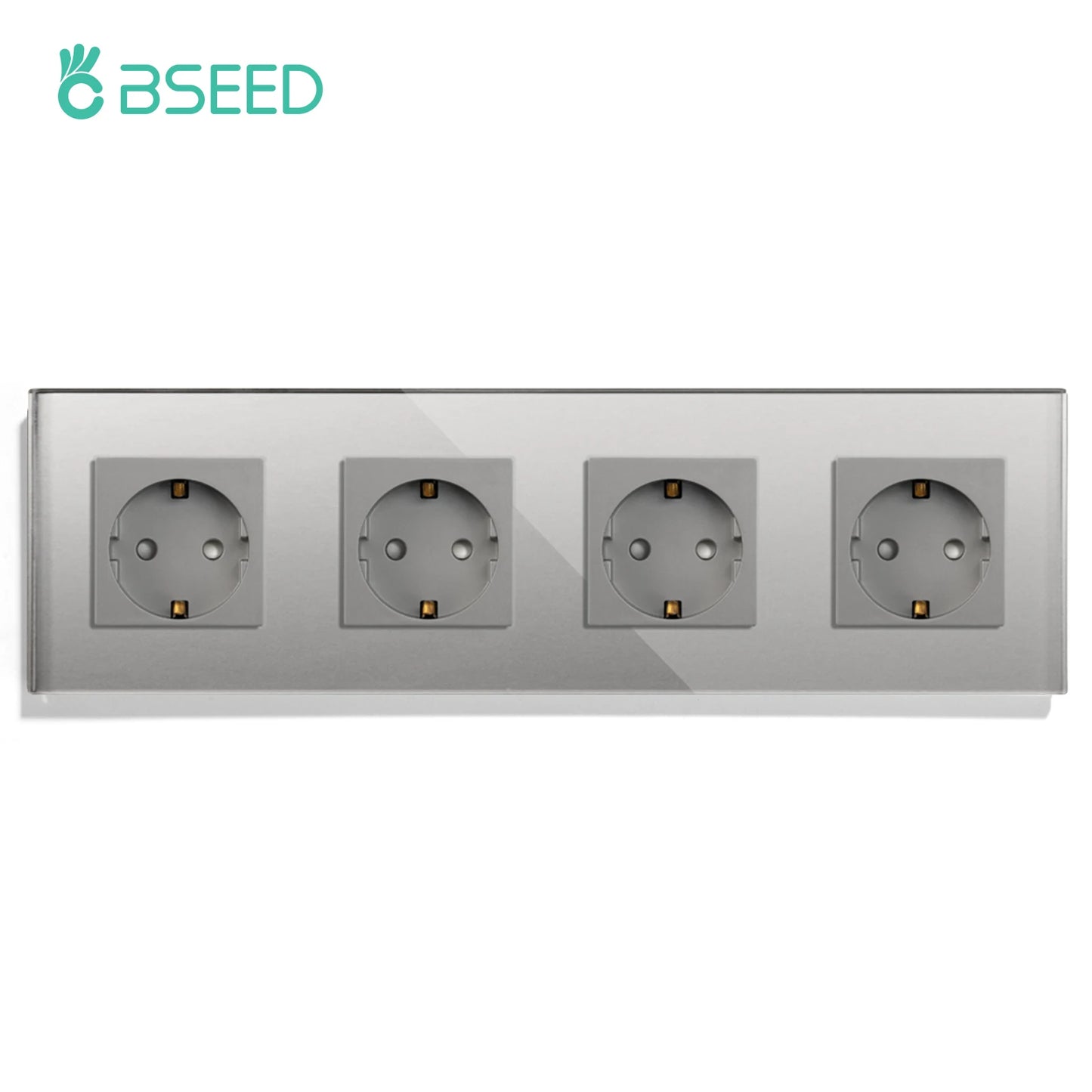 BSEED EU Standard Einzigen Steckdose Doppel Glas Steckdosen Triple Steckdosen Steckdose Für Home Office Schlafzimmer 16A