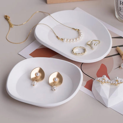 Storage Tray Clay Silicone Molds DIY Jewelry Display Holder Epoxy Resin Molds Oval Candle Cup Coaster Gypsum Plsater Mould.